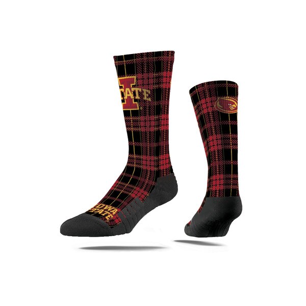 Strideline I-State Cardinal Plaid Socks